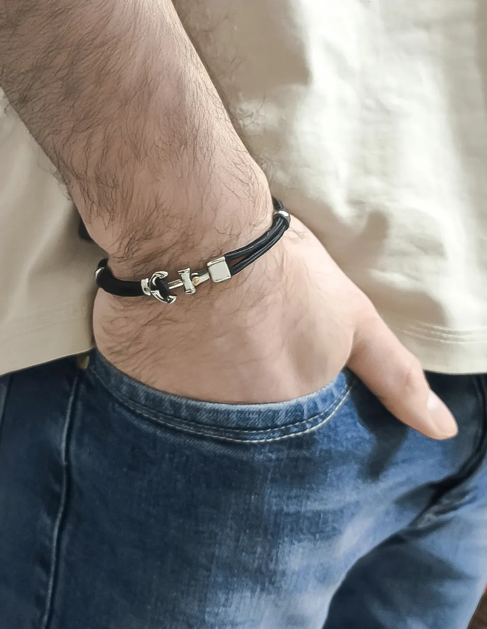 Ανδρικό βραχιόλι με άγκυρα από ανοξείδωτο ατσάλι  22 εκατοστά, TRIBUTE, 0230426401